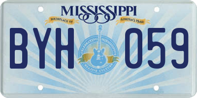 MS license plate BYH059