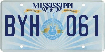 MS license plate BYH061