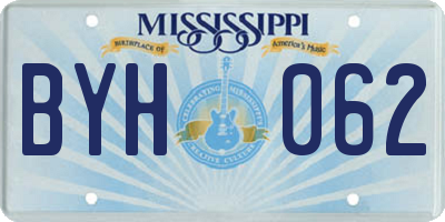MS license plate BYH062