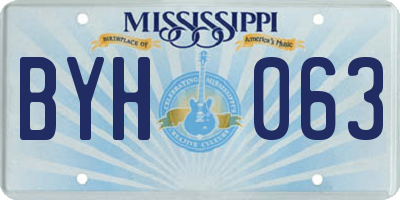 MS license plate BYH063