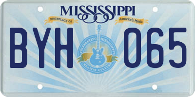 MS license plate BYH065