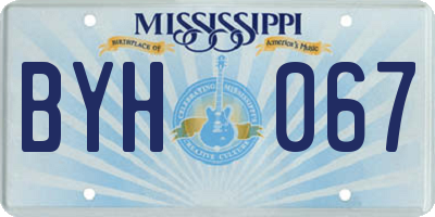 MS license plate BYH067