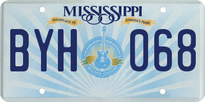 MS license plate BYH068