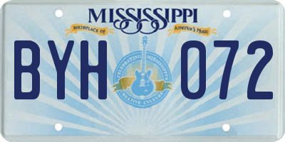 MS license plate BYH072