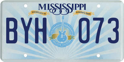 MS license plate BYH073