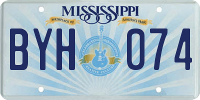 MS license plate BYH074