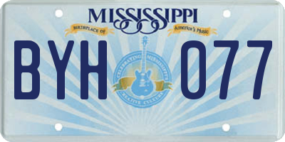 MS license plate BYH077