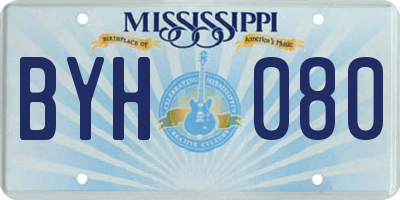MS license plate BYH080