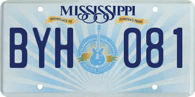 MS license plate BYH081