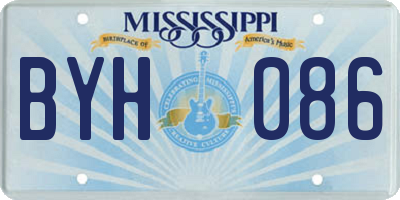 MS license plate BYH086