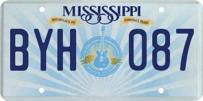 MS license plate BYH087