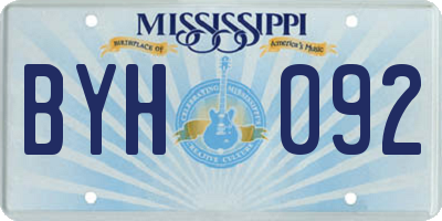 MS license plate BYH092