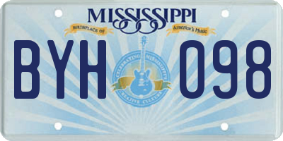 MS license plate BYH098