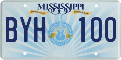 MS license plate BYH100