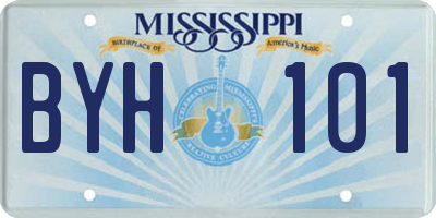MS license plate BYH101