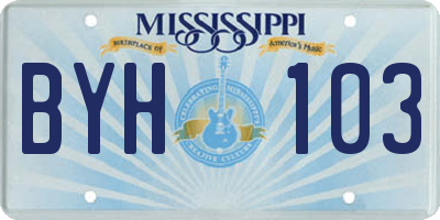MS license plate BYH103