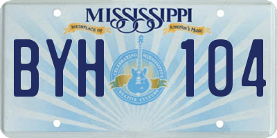 MS license plate BYH104