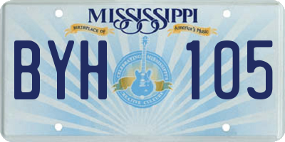 MS license plate BYH105