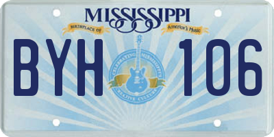 MS license plate BYH106