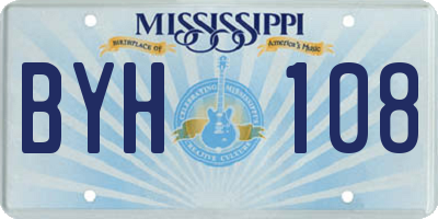MS license plate BYH108