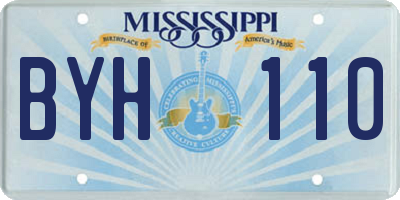 MS license plate BYH110