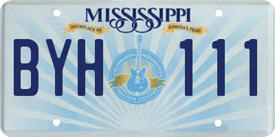 MS license plate BYH111