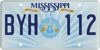 MS license plate BYH112