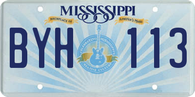 MS license plate BYH113