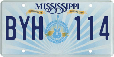 MS license plate BYH114