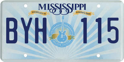 MS license plate BYH115