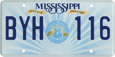 MS license plate BYH116