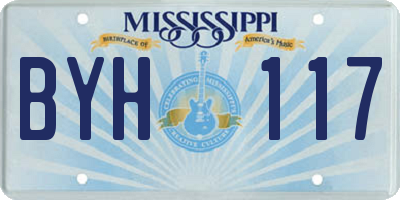 MS license plate BYH117