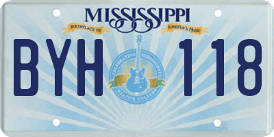 MS license plate BYH118