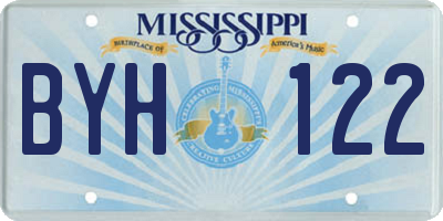 MS license plate BYH122