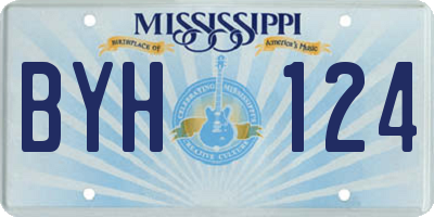 MS license plate BYH124