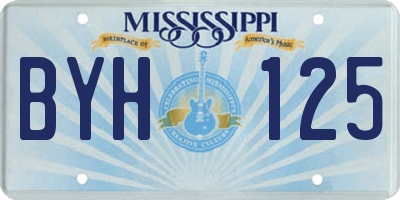 MS license plate BYH125