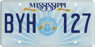 MS license plate BYH127
