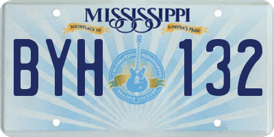 MS license plate BYH132