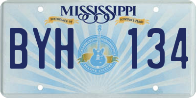 MS license plate BYH134