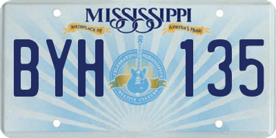 MS license plate BYH135