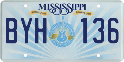 MS license plate BYH136