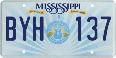 MS license plate BYH137