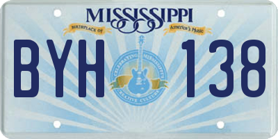 MS license plate BYH138