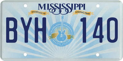 MS license plate BYH140
