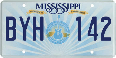 MS license plate BYH142