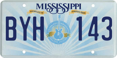 MS license plate BYH143