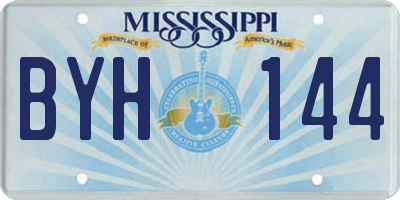 MS license plate BYH144