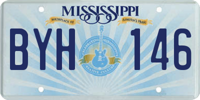 MS license plate BYH146