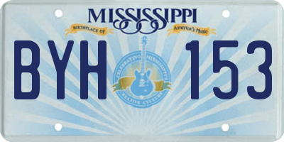 MS license plate BYH153