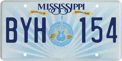 MS license plate BYH154